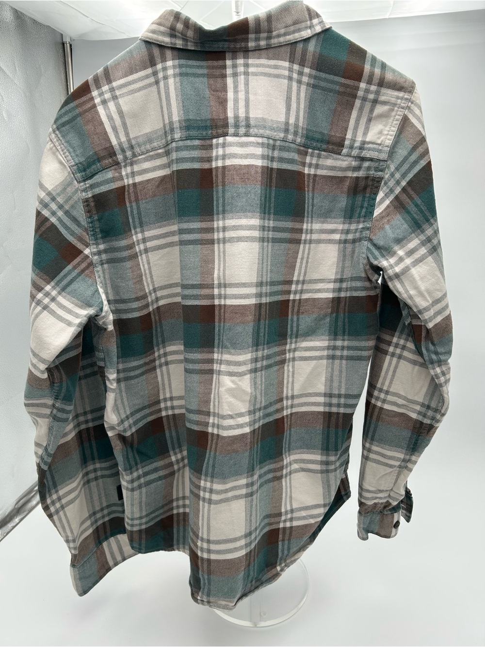 Patagonia Men's Plaid Button-Down Shirt - Teal, Brown & Cream